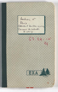 25_067 - Carnet des enregistrements « Aubrac à Paris; Galoche d'Aurillac 19.05.67; concours de cabrettes 21.05.67 » la vignette
