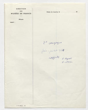 25_070 - Rapports de mission 1964 : juin-juillet (2e campagne; départ et retour) (French) thumbnail