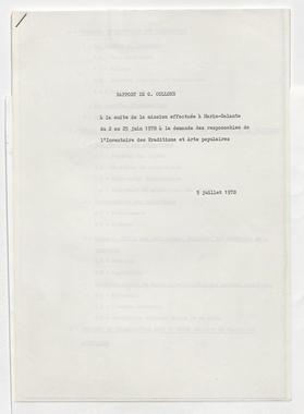 31.3_03 - Contributions de G. Collomb : rapport de mission à Marie-Galante (juin 1978) et intervention au colloque de la SEF (French) thumbnail