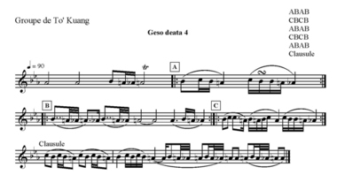 Trio of fiddles. Geso 4., Trio de vièles. Geso' 4. (French), Trio alat dawai gesek Geso’ 4. (Indonesian) thumbnail