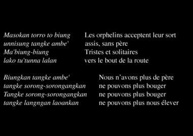 Pa' Biung-Biung « Les Orphelins », répertoire marakka enregistré en 1993 à Buntao'., Pa' Biung-Biung ‘The Orphans’, Buntao’, 1993. (anglais), Pa’ biung-biung, “Gaya Yatim Piatu”, marakka yang direkam di Buntao’, 1993. (indonésien) la vignette