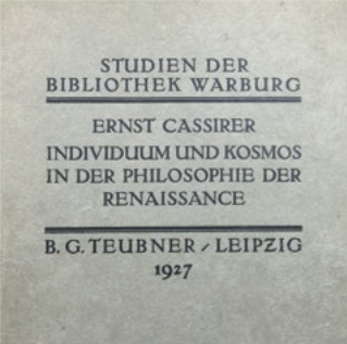 Figure 3 – E. Cassirer,  (1927), publications de la Bibliothek Warburg,
          exemplaire personnel d’É. Weil (coll. Institut Éric Weil).
