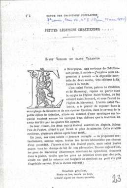 D.5.024. "Petites légendes chrétiennes. Saint Vorles et Saint Valentin", BLAIRET Louis (French) thumbnail