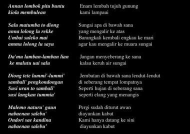 Strophes de dondi'., Dondi’ couplets. (anglais), Bait-bait dondi’. (indonésien) la vignette