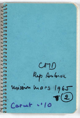 25_035 - Carnet de terrain CMD « CMD; RCP Aubrac; mission mars 1965; 2; carnet n°10 » la vignette