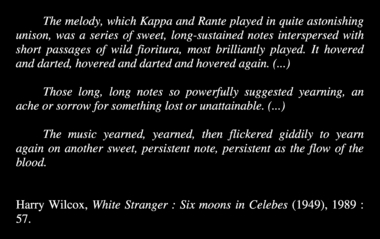 From Harry Wilcox, Six moons in Sulawesi (1949) 1989: 57., From Harry Wilcox, Six moons in Sulawesi (1949) 1989: 57. (anglais) la vignette