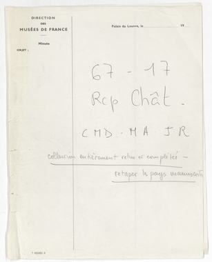 27_52 - RCP Châtillonnais; enquête ethnomusicologique. Dactylogramme des transcriptions de la collection « 67-17; RCP Chât – CMD-MA-JR » la vignette