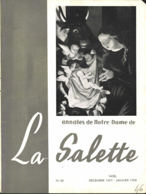 E.3.046. "Annales de Notre-Dame de La Salette", n°36, Noël, décembre 1957 - janvier 1958 la vignette