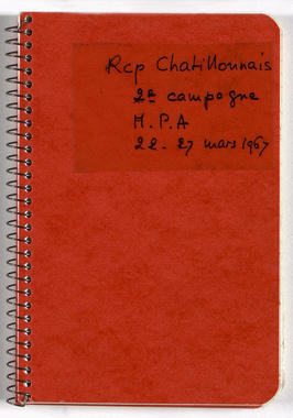 27_24 - Carnet de terrain MPA : « Rcp Châtillonnais; 2e campagne; MPA; 22-27 mars 1967 »; « journal de route » la vignette