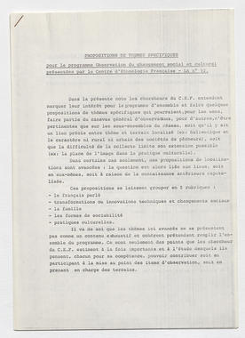 34_01 - Organisation; appel d'offres : propositions de thèmes et réponse du CEF à l'appel d'offre; 1976 (French) thumbnail