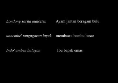 Strophe de simbong, enregistré auprès d'un groupe d'Awan SangPolo, 1993., Simbong stanza, recorded with a group from Awan SangPolo, 1993. (anglais), Bait simbong, yang direkam pada sekelompok penyanyi di Awan, Sangpolo, 1993. (indonésien) la vignette