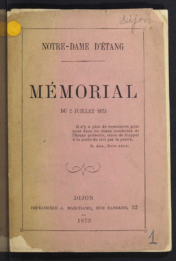 D.5.001. "Notre-Dame d'Etang. Mémorial du 2 juillet 1873" la vignette