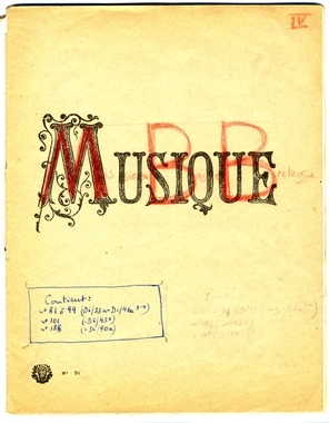 1.1_59 - Dépouillement : transcriptions musicales; cahier 4 (French) thumbnail