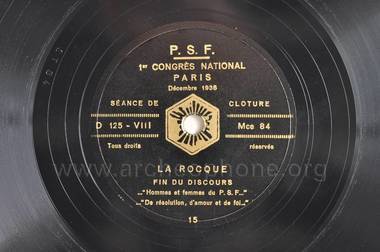 [E.03.01.08.a.] Parti social français. Premier Congrès. Paris. Décembre 1936 [15/20] la vignette