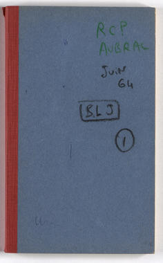 25_060 - Carnet des enregistrements « RCP Aubrac; juin 64; BLJ 1 » la vignette