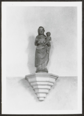 B.3.4.01.006. Vierge à l'enfant, statue en pierre polychrome la vignette