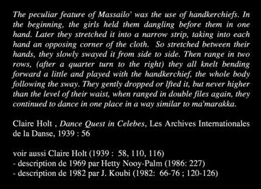 Description de la danse massailo' par Claire Holt en 1939. (French) thumbnail