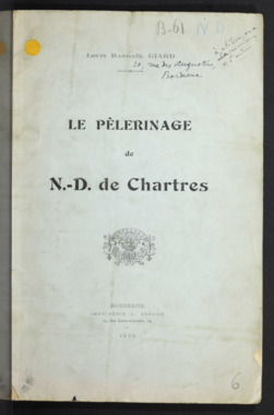 C.4.006. "Le pèlerinage de N.-D. de Chartres", GIARD Louis Raphaël la vignette