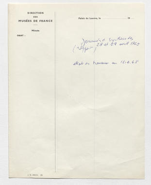 25_076 - « Journées de synthèse des 28 et 29 avril 1965 – Etat des travaux au 15.4.65 » (French) thumbnail