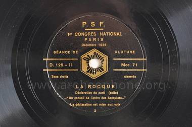 [E.03.01.02.a.] Parti social français. Premier Congrès. Paris. Décembre 1936 [3/20] la vignette