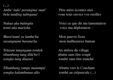 From retteng, composed by Ne’ Lumbaa, sung by Daut Puppung, Se'pon, 1993., Extrait de retteng, composé par Ne' Lumbaa, chanté par Daut Puppung, Se'pon, 1993. (French), Cuplikan retteng, yang dikarang oleh Ne’ Lumbaa, yang dinyanyikan oleh Daud Puppung, Se’pon, 1993. (Indonesian) thumbnail