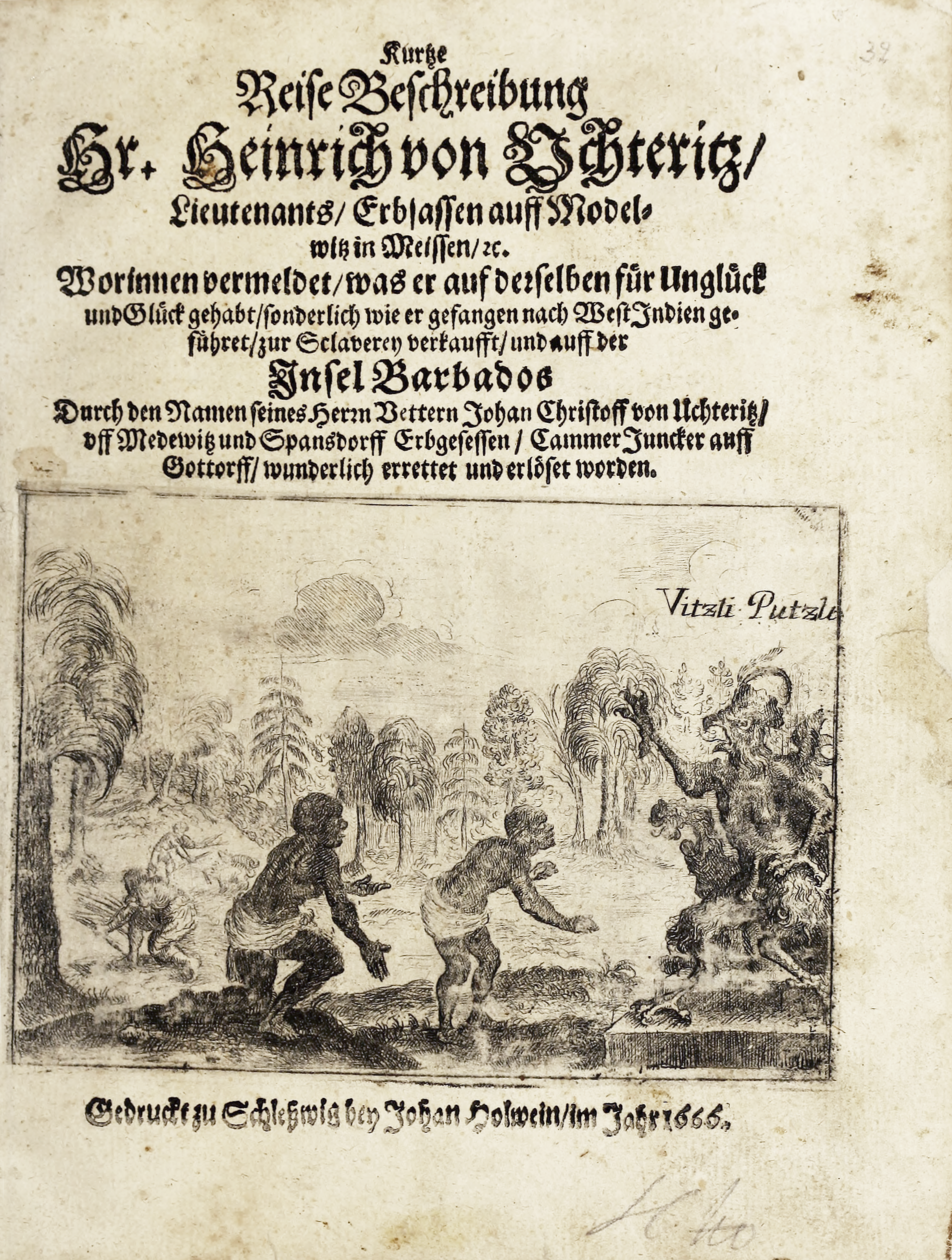 Figure 4 - Page de titre. Dans Heinrich , , Schleswig 1666 © Courtesy John Carter
                Brown Library, Providence, RI