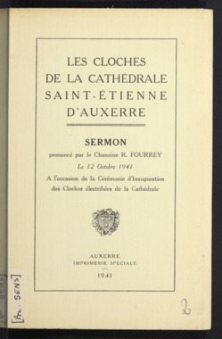 J.4.002. "Les cloches de la cathédrale Saint-Etienne d'Auxerre", E. DESCHAMPS la vignette