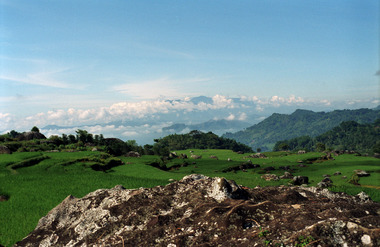 Au Nord du pays toraja, 2001., In the north of the Toraja country, 2001. (anglais), Sebelah utara Tana Toraja, 2001. (indonésien) la vignette