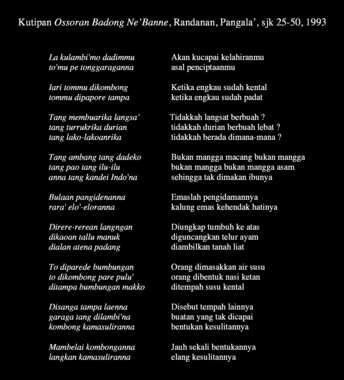 Cuplikan cerita yang dinyanyikan ossoran badong, sajak 25 – 50, 1993. (indonésien) la vignette