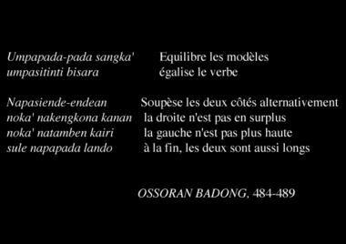L'équilibre dans le chant funéraire Ossoran Badong, 1993. la vignette