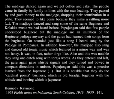 Extrait des notes de Raymond Kennedy, 1953, Field notes on Indonesia South Celebes, 1949-1950 : 141. la vignette