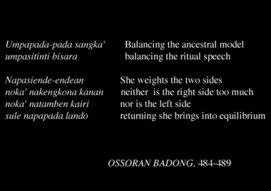 Balance in the ossoran badong funeral song, 1993. thumbnail