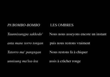 Piece of marakka, Buntao’, 1993. Pa' Bombo-Bombo ‘The Black Shades’., Un chant de marakka, Buntao', 1993. Pa' Bombo-Bombo, « Les ombres noires ». (French), Karya musik marakka, Buntao’, 1993. Pa’ bombo-bombo, “Gaya Roh-Roh”. (Indonesian) thumbnail