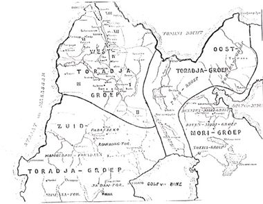 2. Les trois groupes toraja selon A. Kruijt en 1912., 2. Tiga kelompok Toraja menurut A. Kruijt pada Tahun 1912. (indonésien), 2. The three Toraja groups according to A. Kruijt in 1912.  (anglais) la vignette