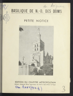 A.4.003. "Basilique de N.-D. des Doms. Petite notice", PINET Gabriel la vignette