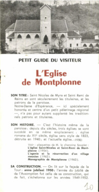 K.3.010. "Petit guide du visiteur. L'Église de Montplonne" (French) thumbnail