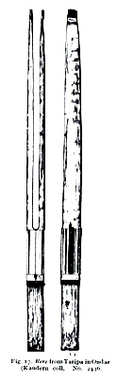 Figure by Walter Kaudern, in Musical instruments in Celebes, 1927: 38. The author collected a large number of forks called rere, in Central Sulawesi, southwest of Kulawi., Figure par Walter Kaudern, dans Musical Instruments in Celebes, Results of the Author's Expedition 1917-1920, 1927 : 38. L'auteur a collecté un grand nombre de fourches appelées rere, à Sulawesi-Centre, au sud-ouest de Kulawi. (French), Gambar oleh Walter Kaudern, dalam Musical instruments in Celebes, Results of the author’s expedition 1917-1920, 1927: 38. Pengarang mengumpulkan sejumlah besar canggah yang dinamakan rere di Sulawesi Tengah, di sebelah tenggara Kulawi. (Indonesian) thumbnail