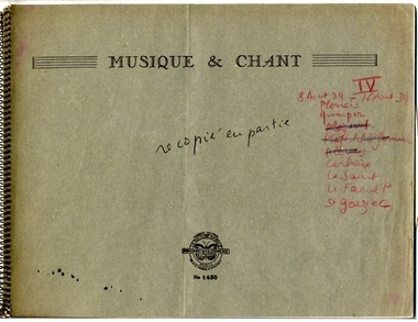 1.1_29 - Déroulement : Couverture sonore (cahiers de transcription à la volée); Cahier 4 (French) thumbnail