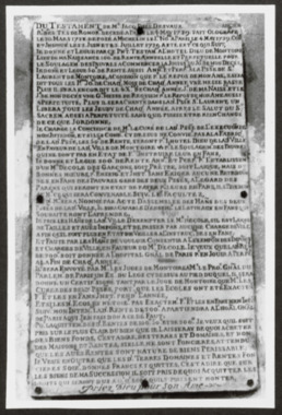 B.3.3.01.003. Texte en haut de la nef latérale gauche la vignette