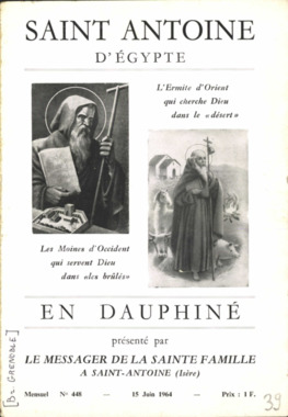 E.3.039. "Saint Antoine d'Egypte en Dauphiné présenté par le messager de la sainte famille à Saint-Antoine (Isère)" la vignette