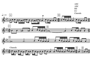 Trio of fiddles. Geso 7., Trio de vièles. Geso' 7. (French), Trio alat dawai gesek Geso’ 7. (Indonesian) thumbnail