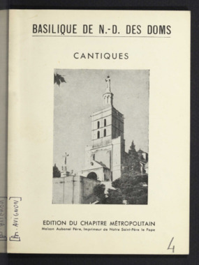 A.4.004. "Basilique de N.-D. des Doms. Cantiques", AVRIL Jules la vignette