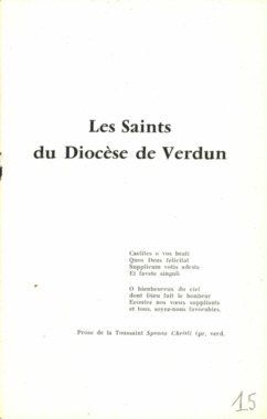 K.3.015. "Les Saints du diocèse de Verdun" (French) thumbnail