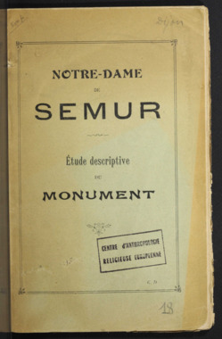 D.5.018. "Notre-Dame de Semur. Etude descriptive du monument" la vignette