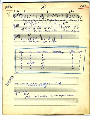 1.1_63 - Dépouillement : transcriptions musicales; cahier 8 (French) thumbnail