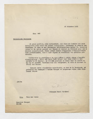 15_01 - Organisation générale : correspondances (décembre 1953 – juin 1954) la vignette
