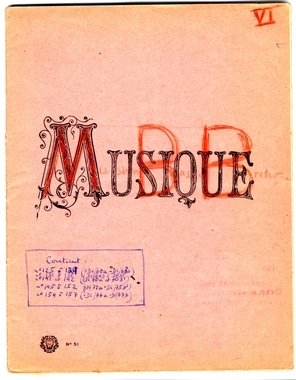 1.1_61 - Dépouillement : transcriptions musicales; cahier 6 (French) thumbnail