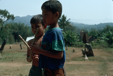 Transverse flutes, Toraja country, 1993., Flûtes latérales, pays toraja, 1993. (French), Suling-suling samping, Tanah Toraja, 1993. (Indonesian) thumbnail