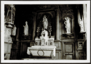 C.3.2.10.1.1.004. Église Saint-Barthélémy, retable de l'autel majeur (partie inférieure) la vignette