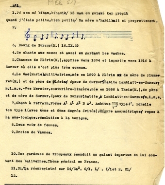 1.1_82 - Projet de publication (1944); chapitre VI (catalogue des 198 chants) la vignette